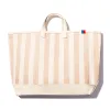 The All Over Striped Tote - Canvas/Peach sold by Kule