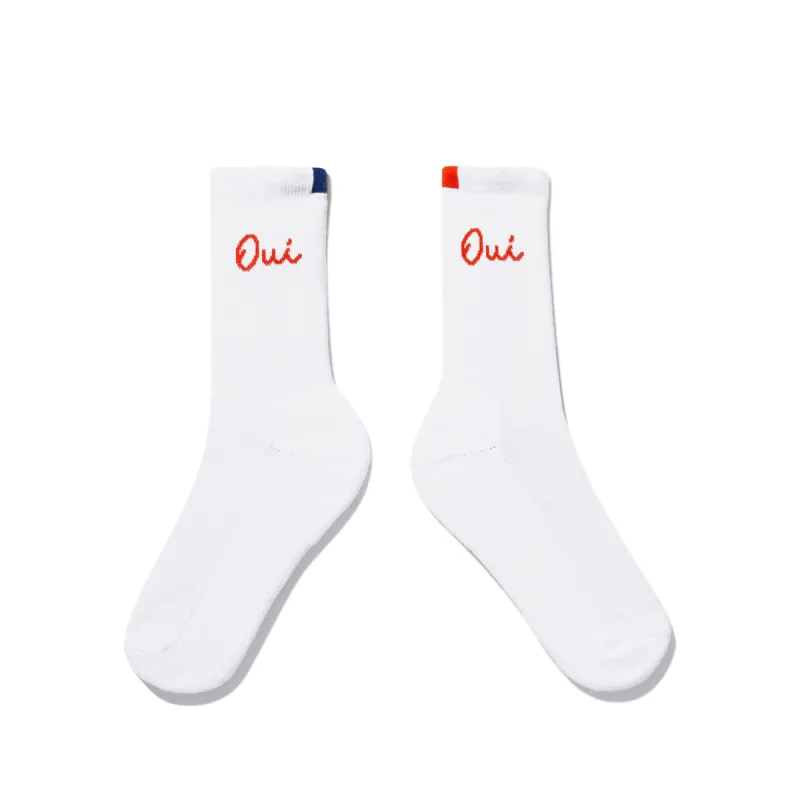 The Women's Oui Sock - White/Poppy sold by Kule