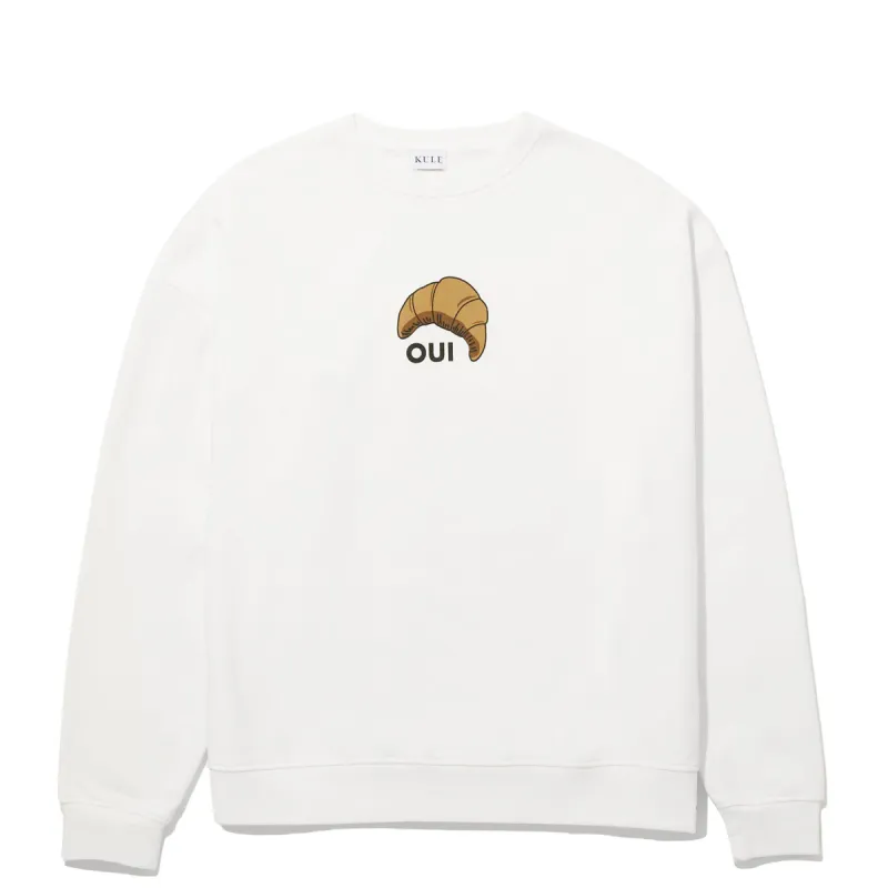 The Oversized OUI Sweatshirt - Cream sold by Kule