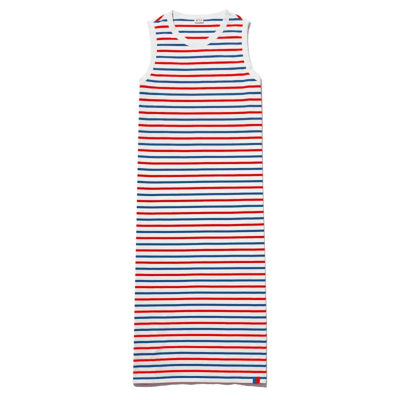 The Tank Dress - White/True Blue/Poppy made by Kule