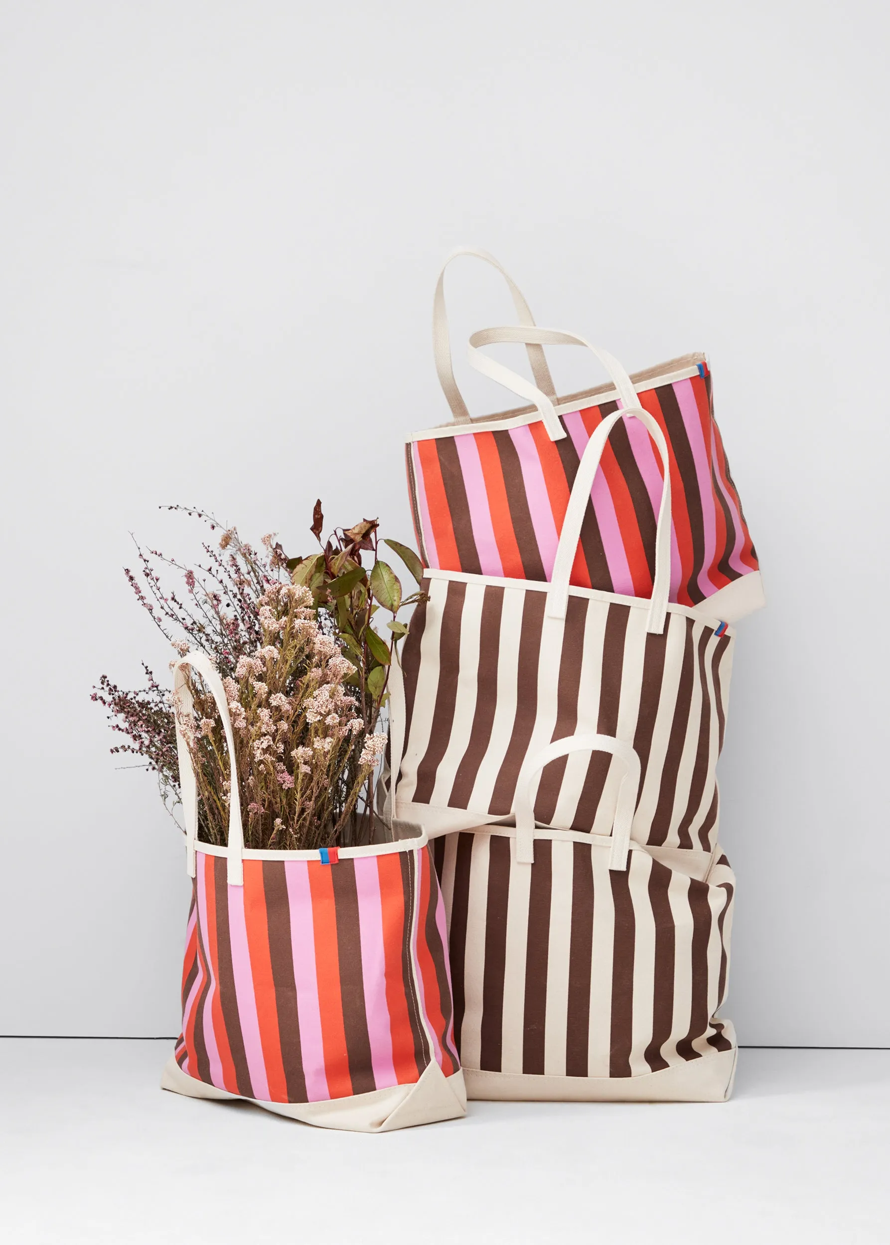 The Over the Shoulder All Over Striped Tote - Canvas/Walnut sold by Kule product image thumbnail 2