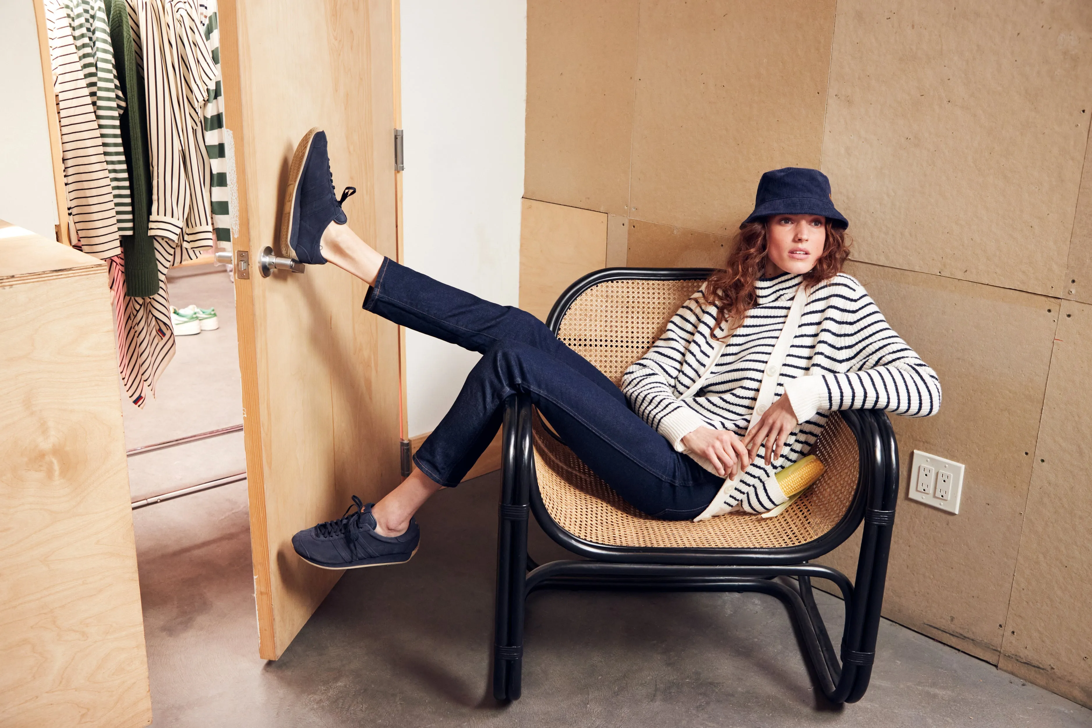 The Smile Bucket Hat - Navy sold by Kule product image thumbnail 5