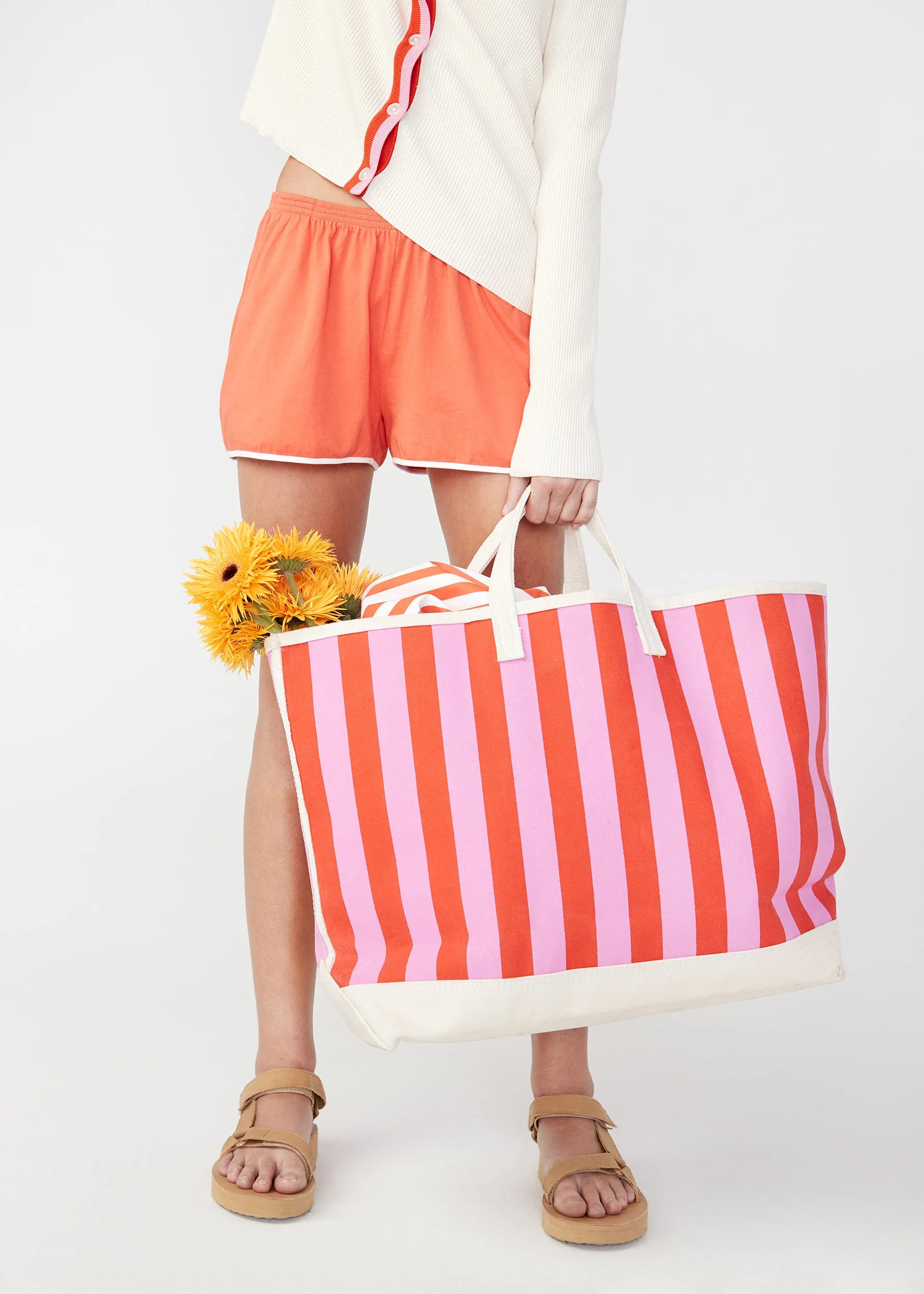 The All Over Striped Tote - Pink/Poppy sold by Kule product image thumbnail 2