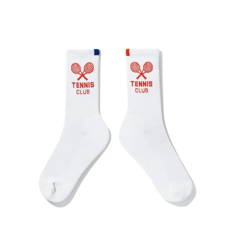 The Men's Tennis Sock - White/Poppy made by Kule