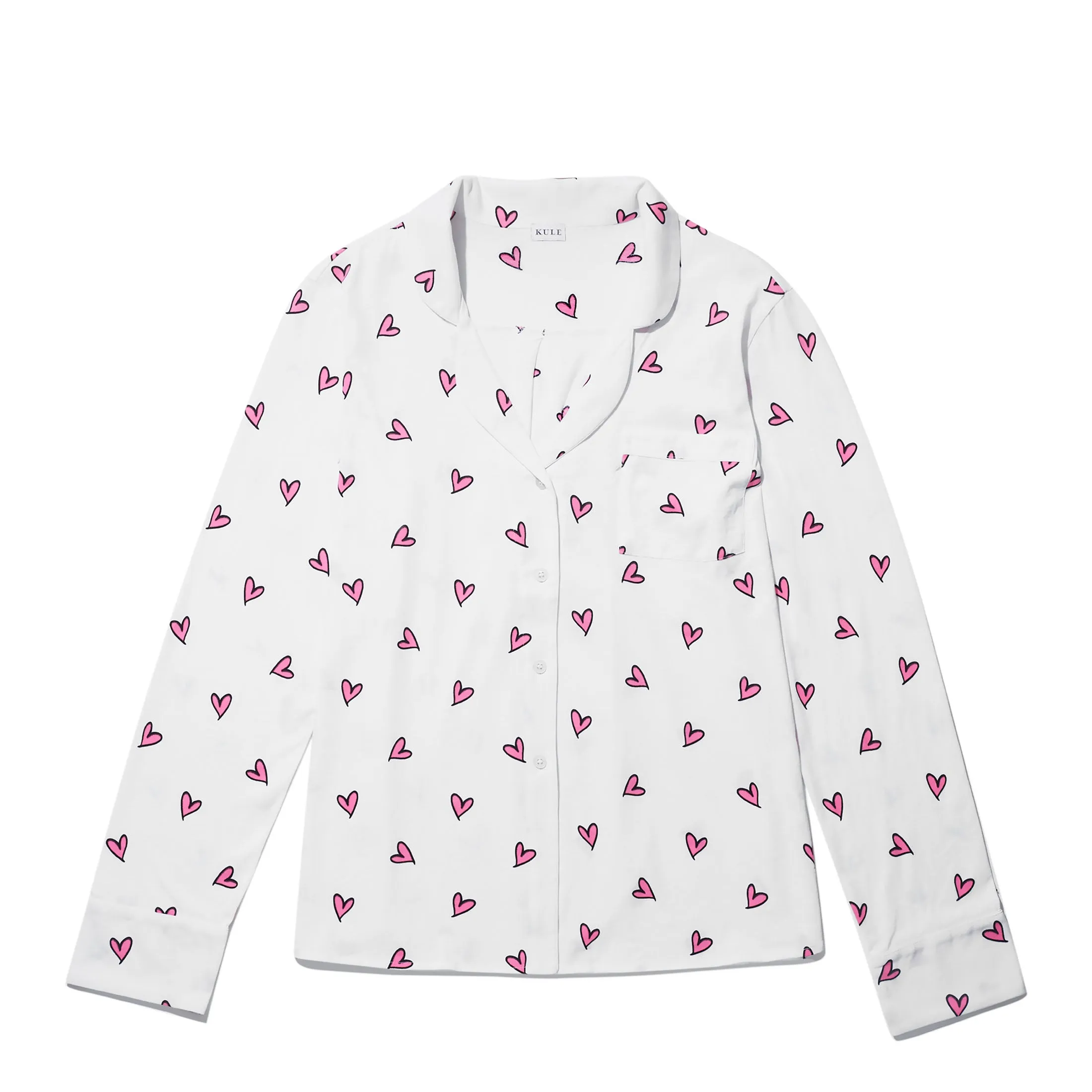 The All Over Heart Long PJ Set - White sold by Kule product image thumbnail 4