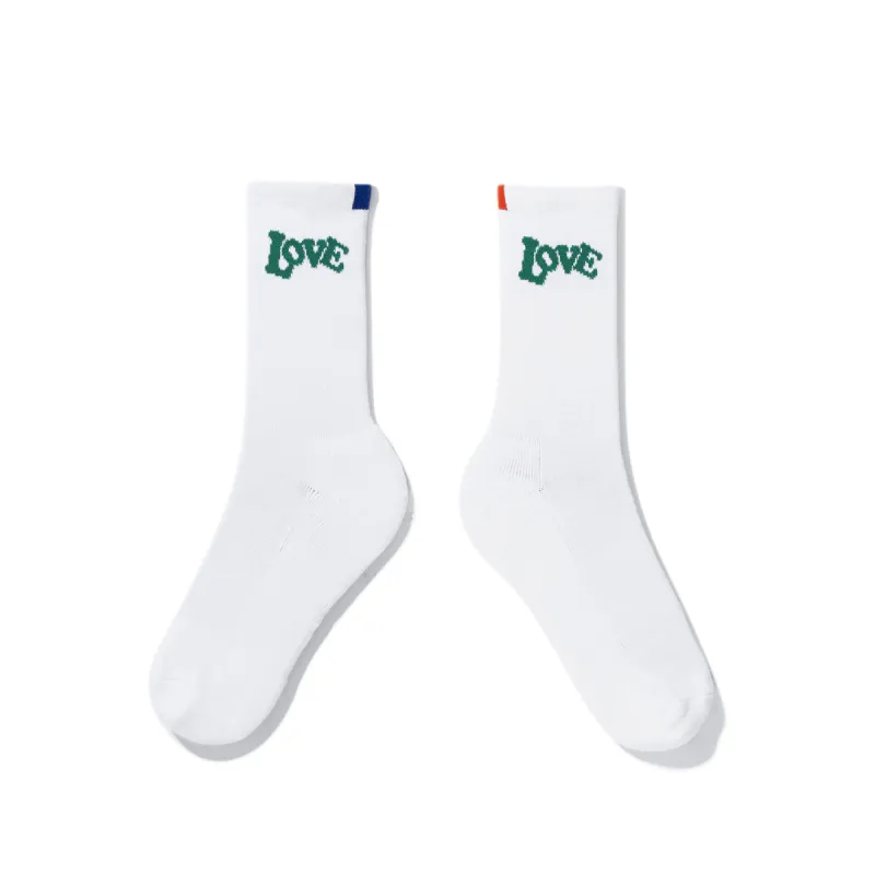 The Women's 70's LOVE Sock - White sold by Kule