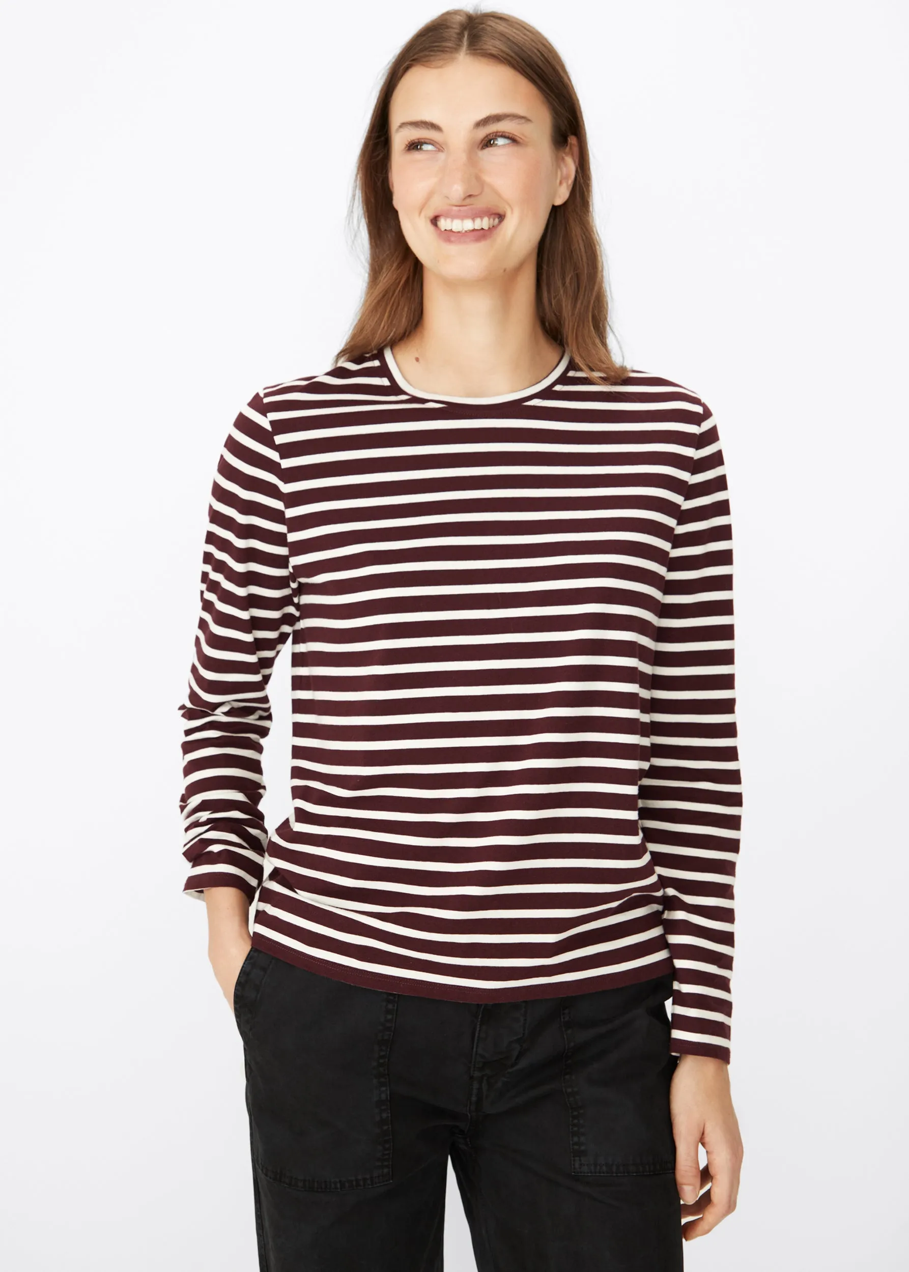 The Modern Long - Merlot/Cream sold by Kule product image thumbnail 3