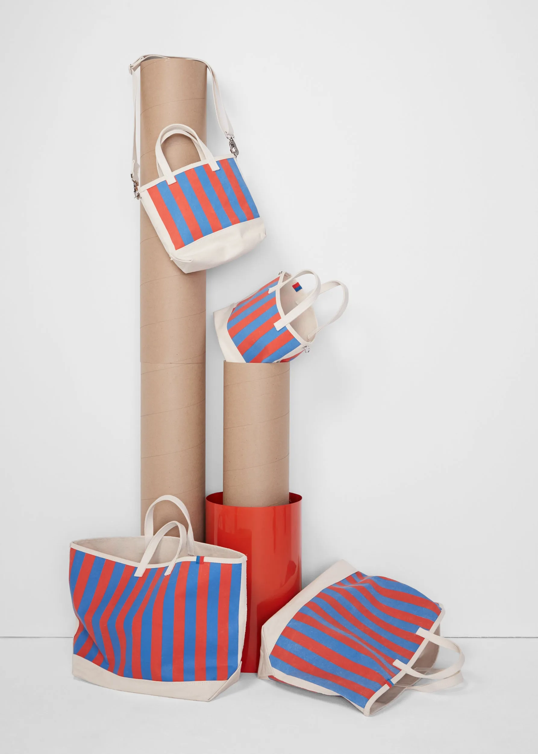 The All Over Striped Tote - Royal/Poppy sold by Kule product image thumbnail 3