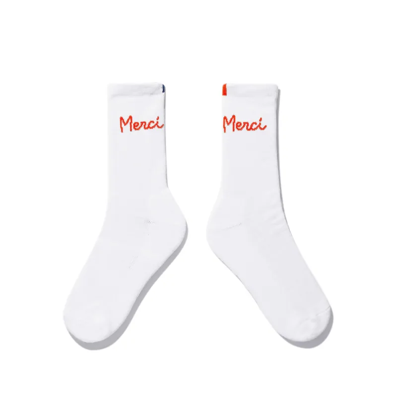 The Men's Merci Sock - White/Poppy sold by Kule