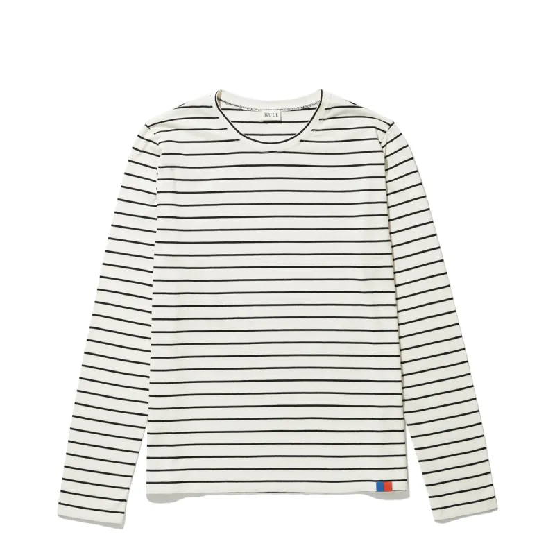 The Modern Long - Cream/Navy Pinstripe sold by Kule