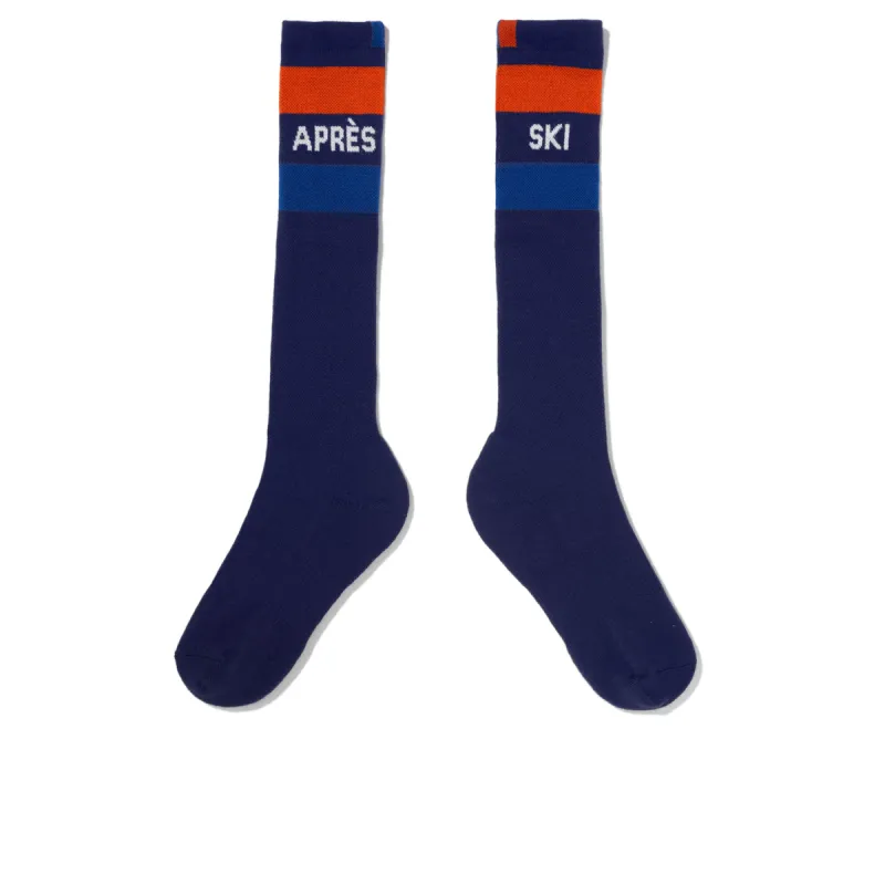 The Women's Après Ski Knee High Sock - Navy sold by Kule