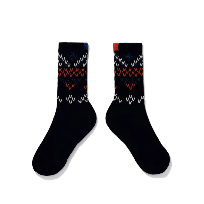 The Women's Fair Isle Sock - Black sold by Kule
