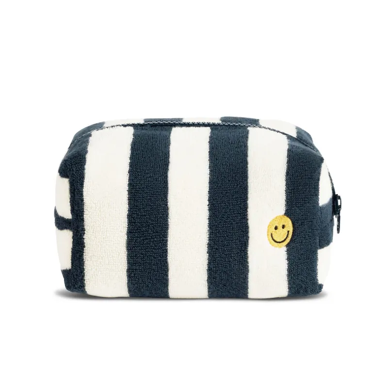 The Terry Pouch Large - Cream/Navy sold by Kule