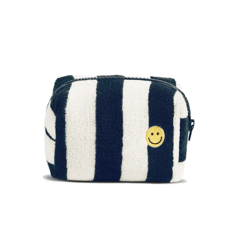 The Terry Pouch Small - Cream/Navy sold by Kule