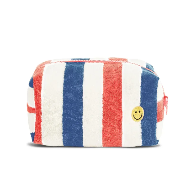 The Terry Pouch Large - Cream/Royal Blue/Poppy made by Kule
