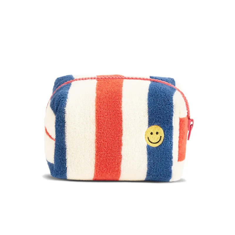 The Terry Pouch Small - Cream/Royal Blue/Poppy sold by Kule