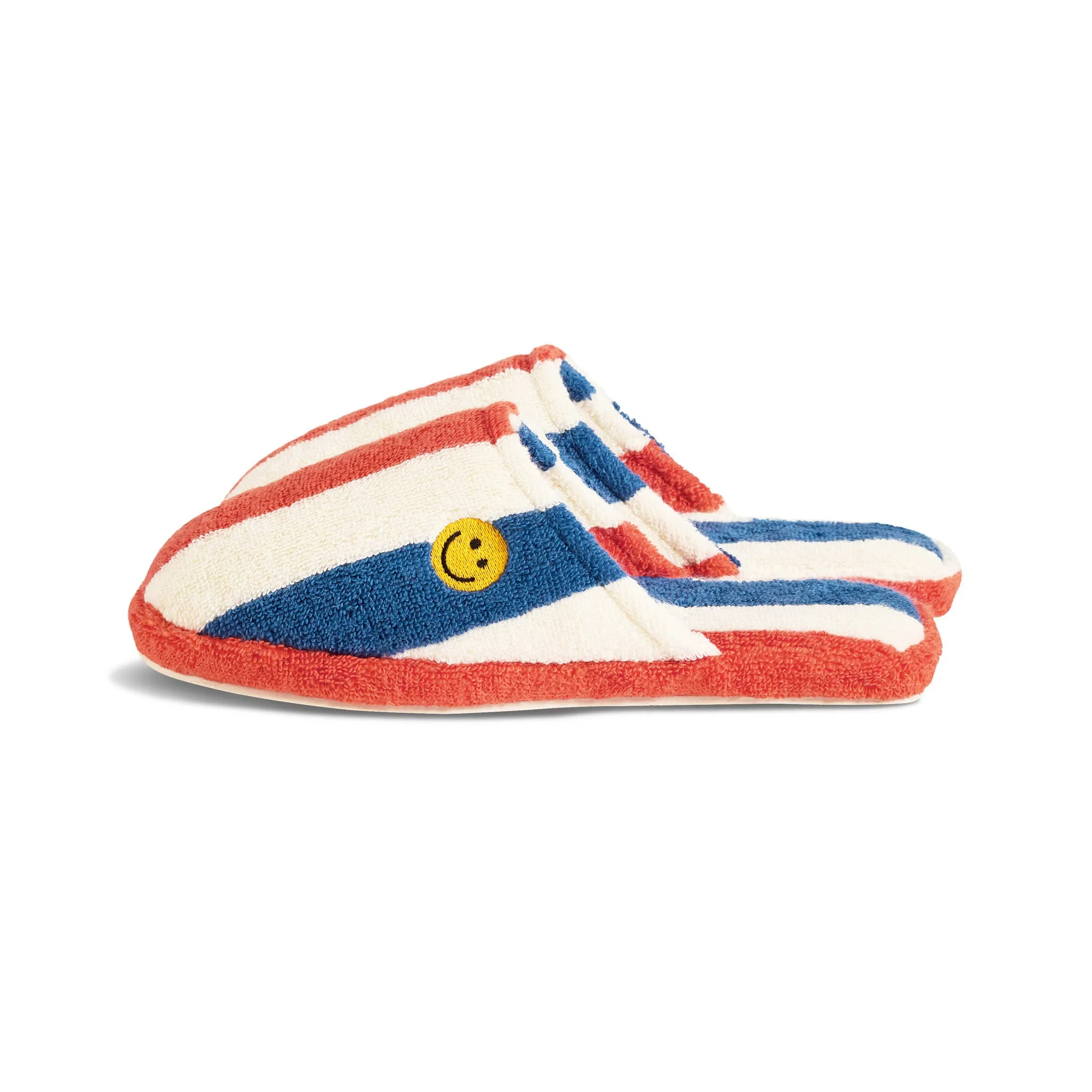 The Terry Slippers - Cream/Royal Blue/Poppy sold by Kule