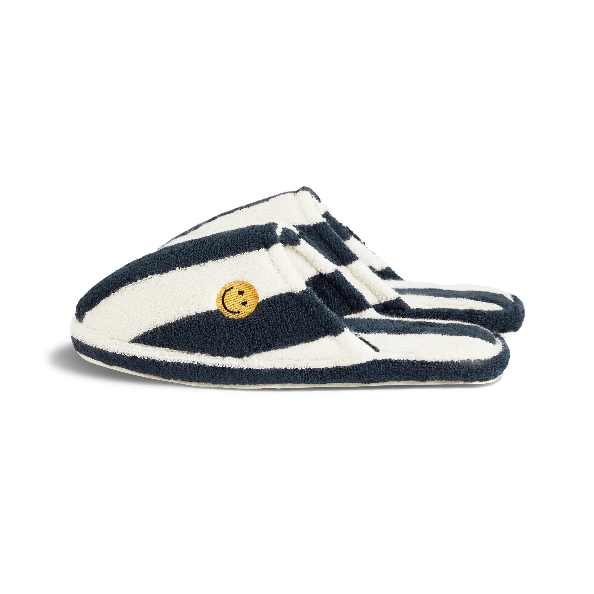 The Terry Slippers - Cream/Navy sold by Kule