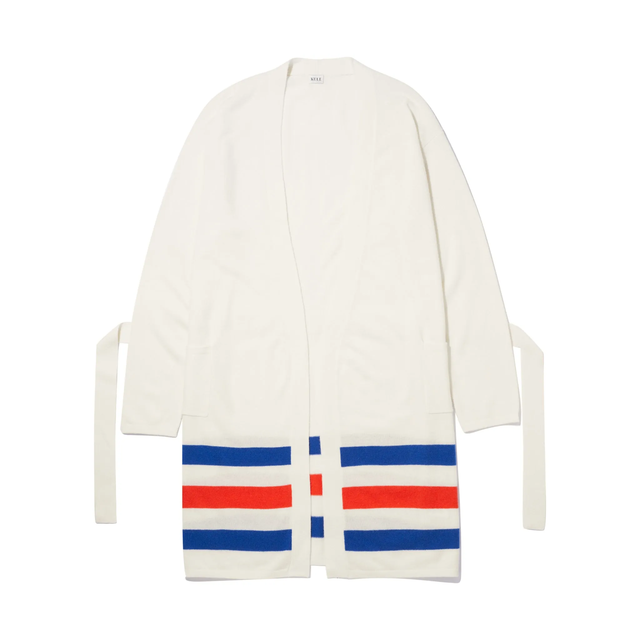 The Cashmere Blend Robe - Cream/Royal Blue/Poppy sold by Kule product image thumbnail 4
