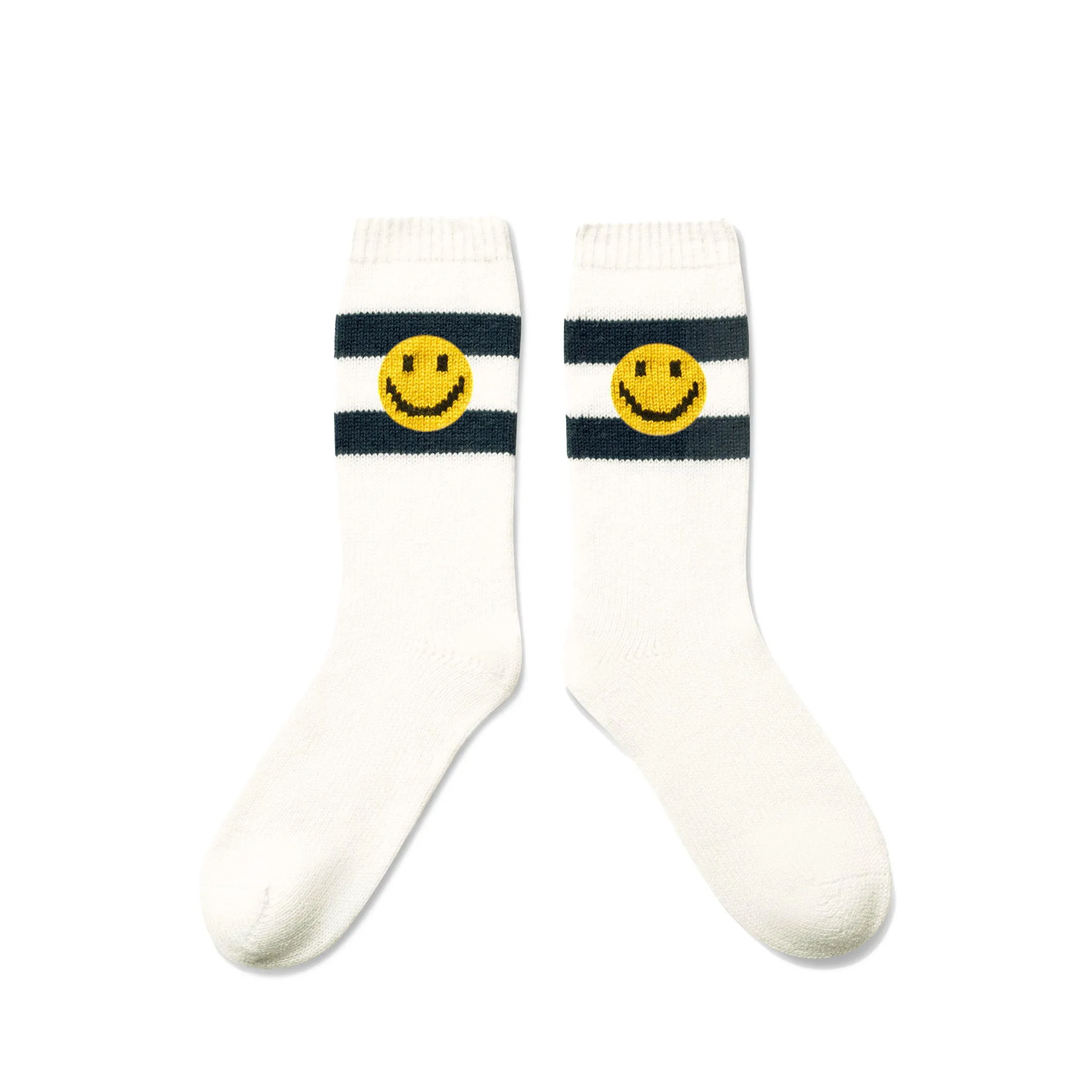 The Cashmere Blend Sock - Cream/Navy sold by Kule