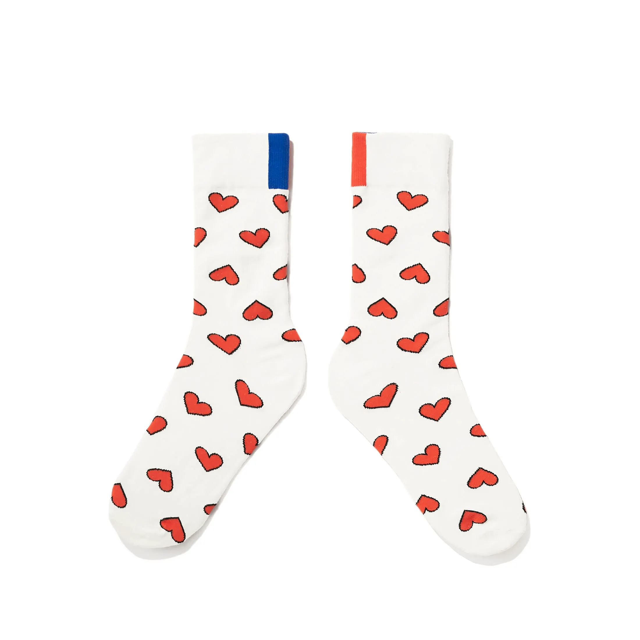 The Women's Multi Heart Dress Sock - Cream sold by Kule