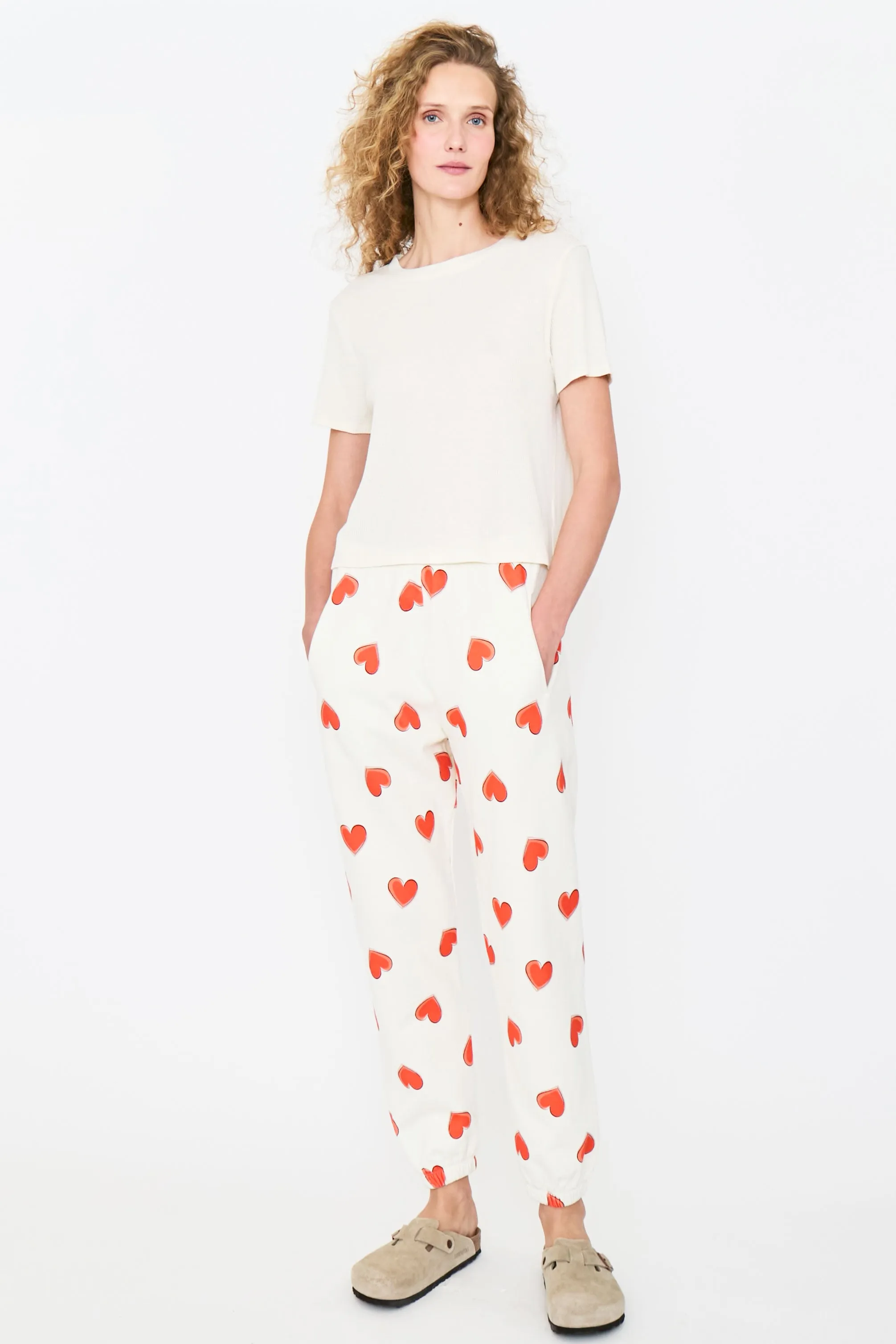 The Multi Heart Sweatpants - Cream/Red sold by Kule product image thumbnail 2