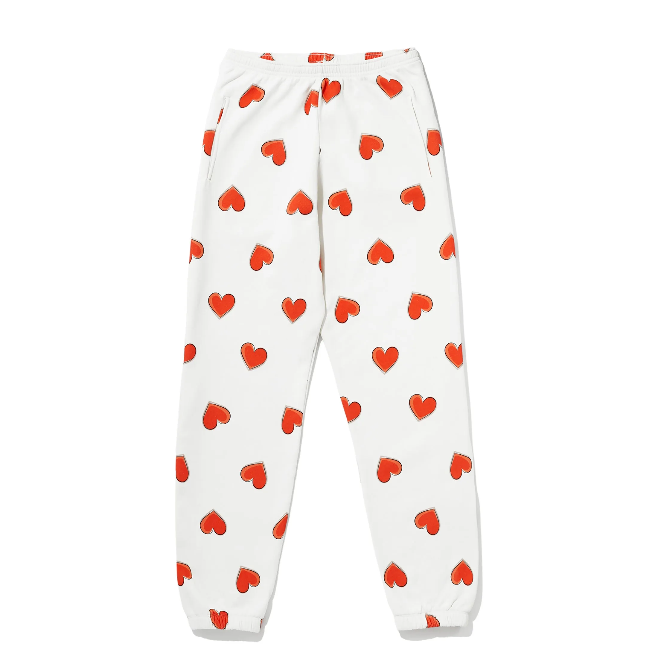 The Multi Heart Sweatpants - Cream/Red sold by Kule