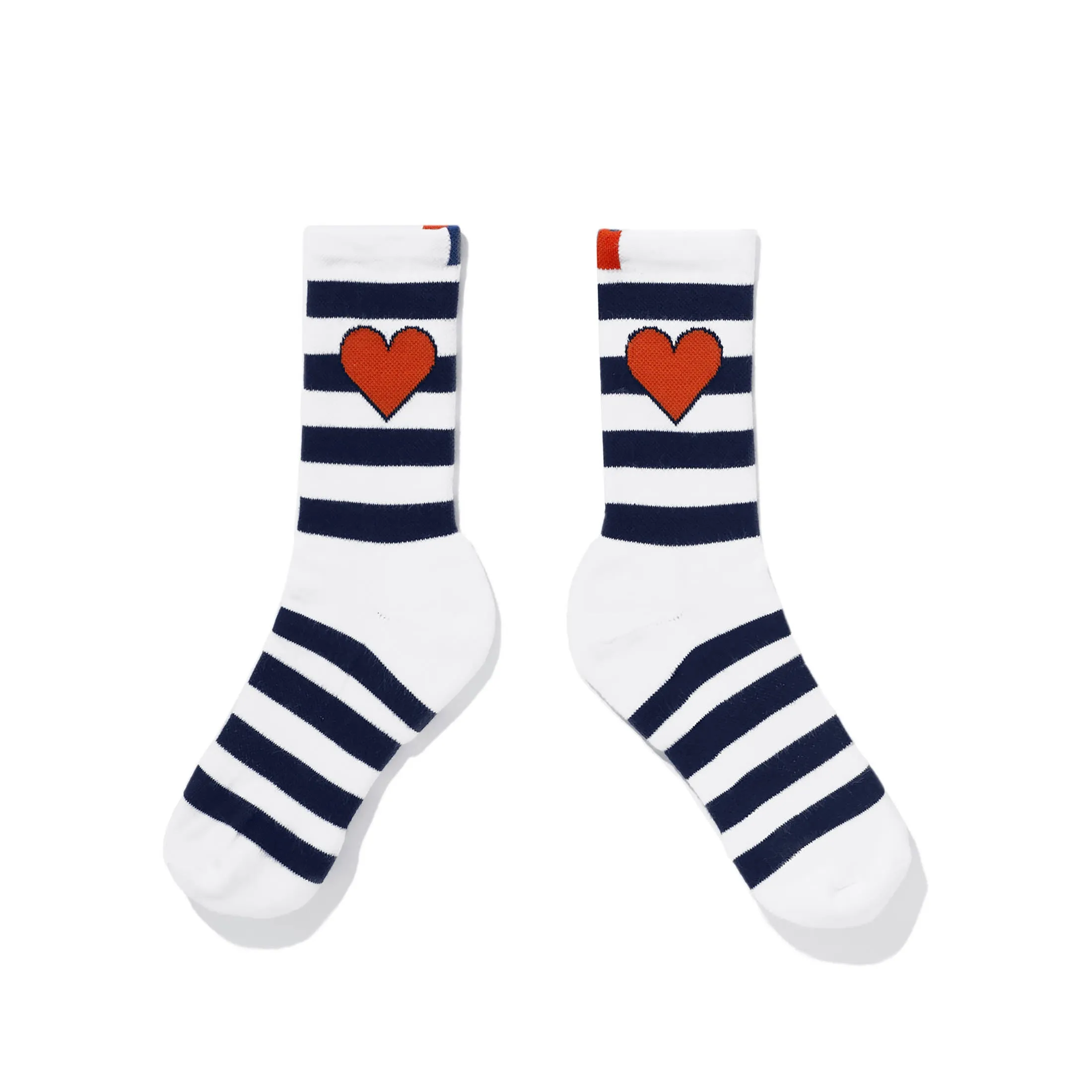 The Women's Heart Rugby Sock - White/Navy sold by Kule