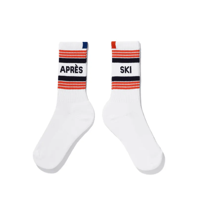 The Women's Après Ski Sock - White/Navy/Poppy sold by Kule
