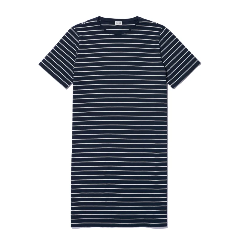 The Tee Dress - Navy/Cream Pinstripe sold by Kule