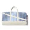 The All Over Striped Duffle Bag - Royal Blue/Canvas Mini Stripe sold by Kule