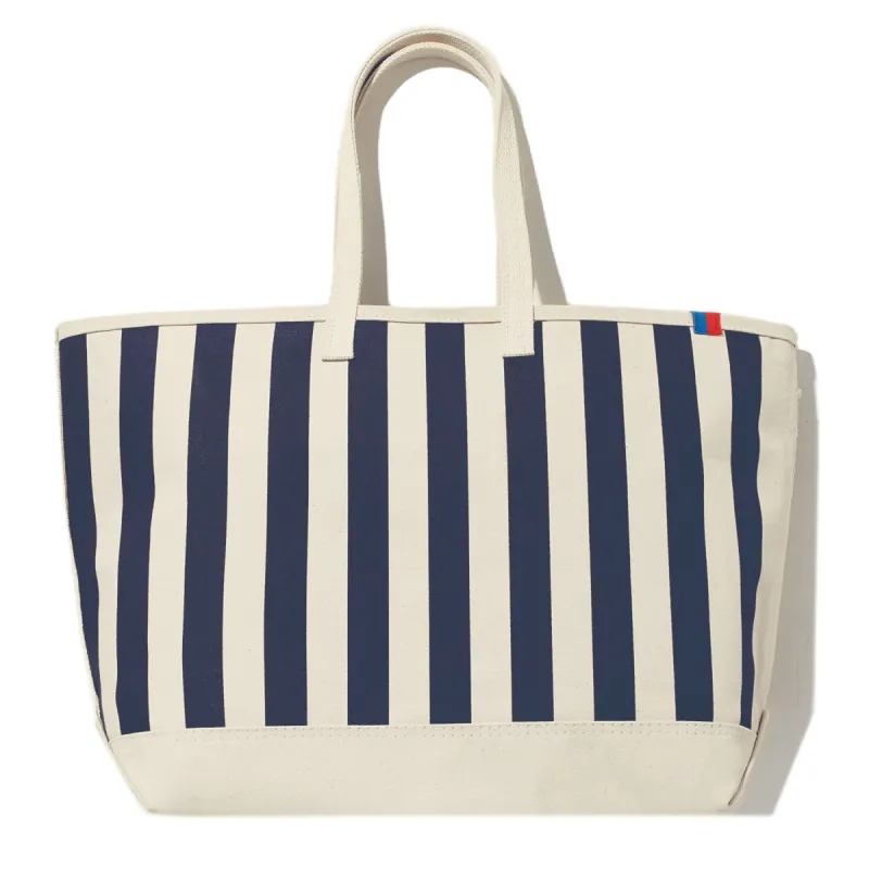 The Over the Shoulder All Over Striped Tote - Canvas/Navy sold by Kule