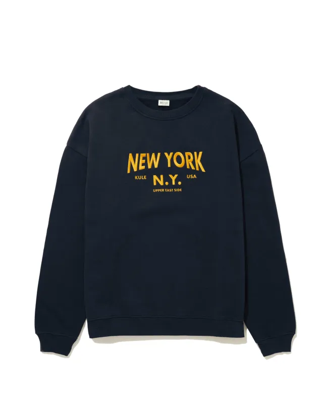 The Oversized New York NY Sweatshirt - Navy sold by Kule