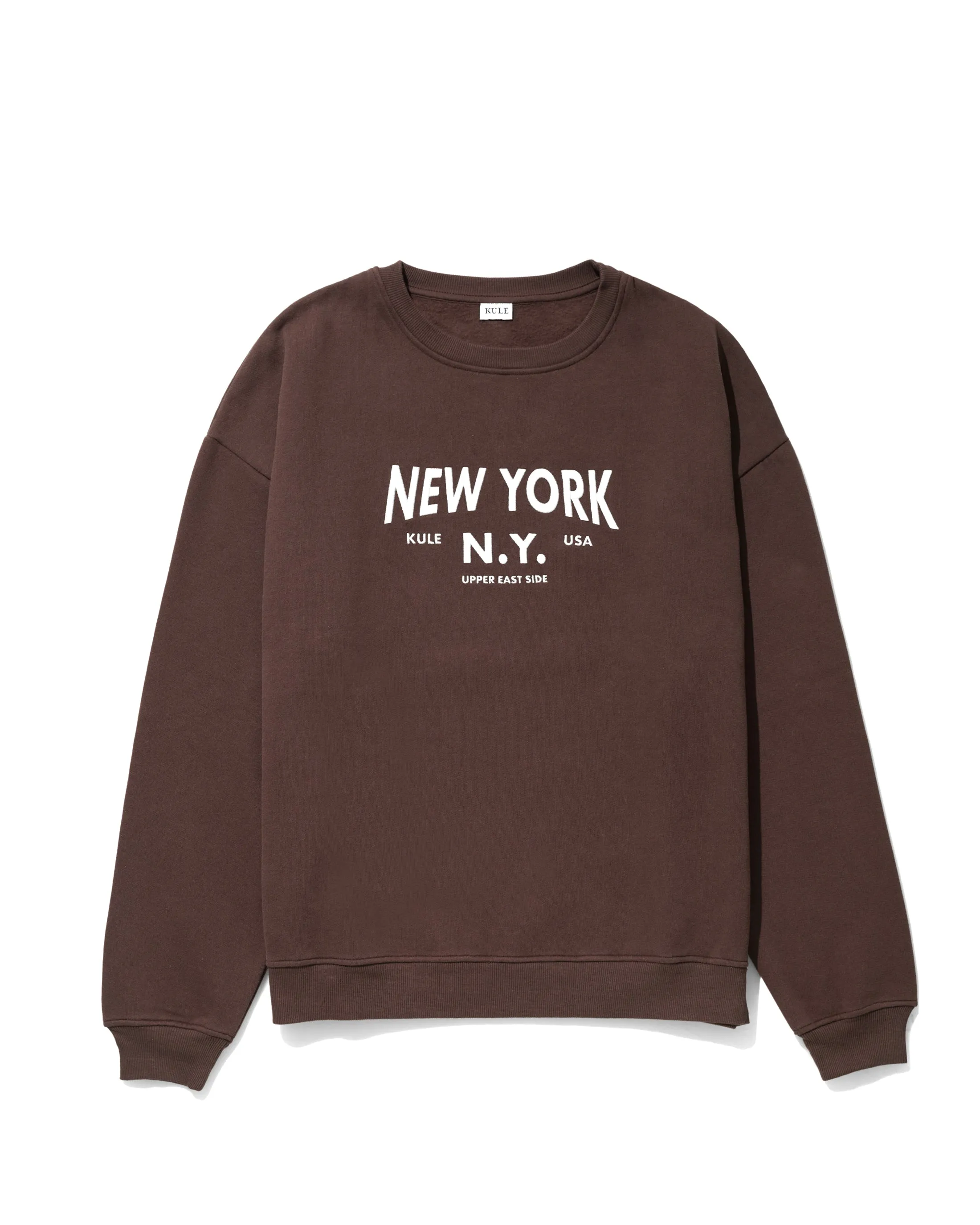 The Oversized New York NY Sweatshirt - Coffee sold by Kule