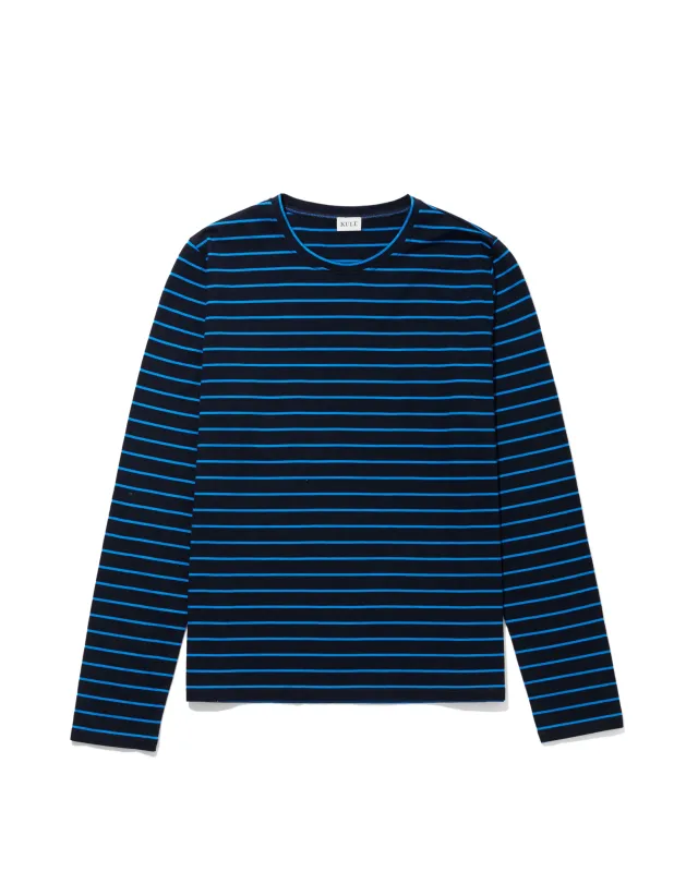 The Modern Long - Navy/Royal Pinstripe sold by Kule