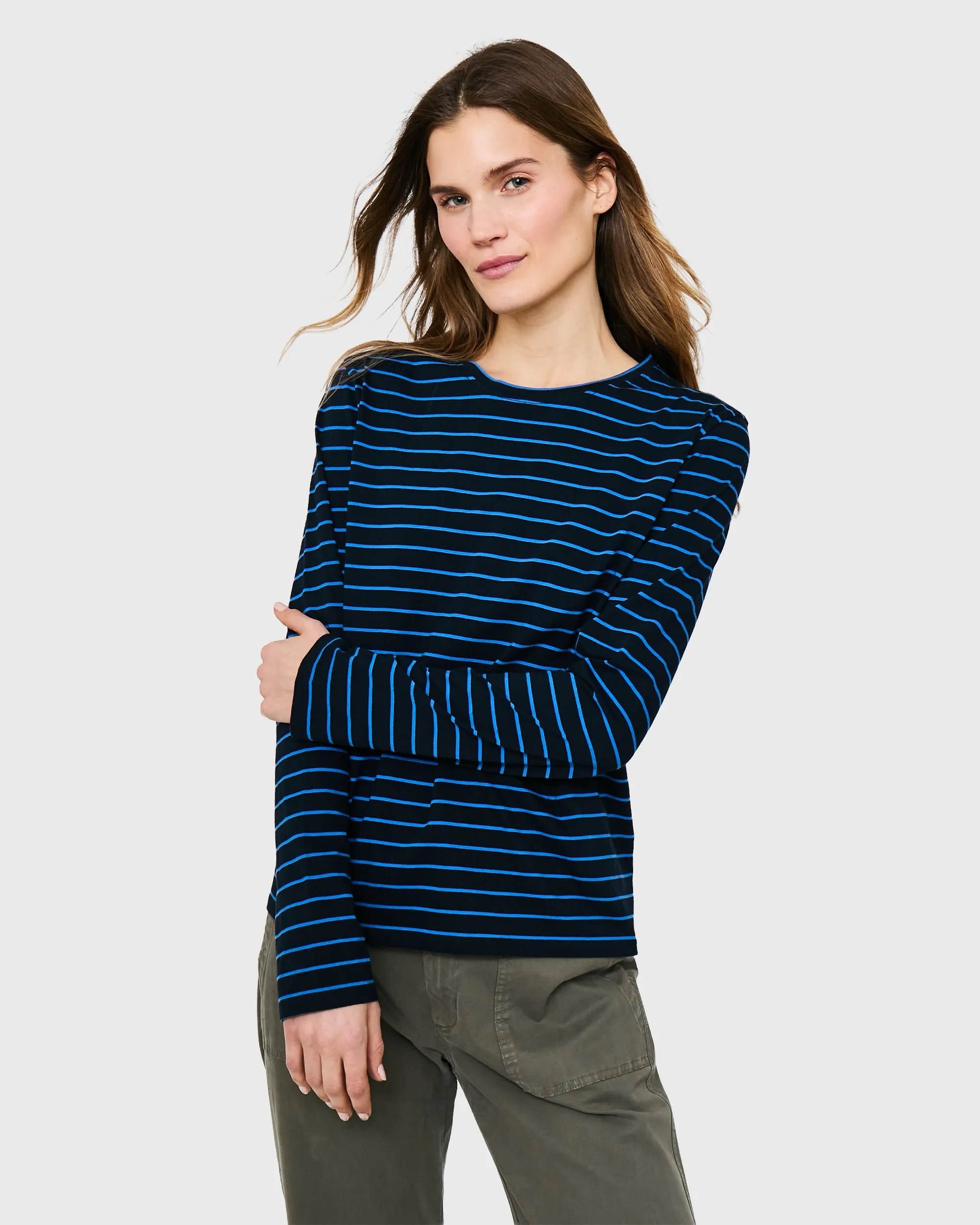 The Modern Long - Navy/Royal Pinstripe sold by Kule product image thumbnail 3