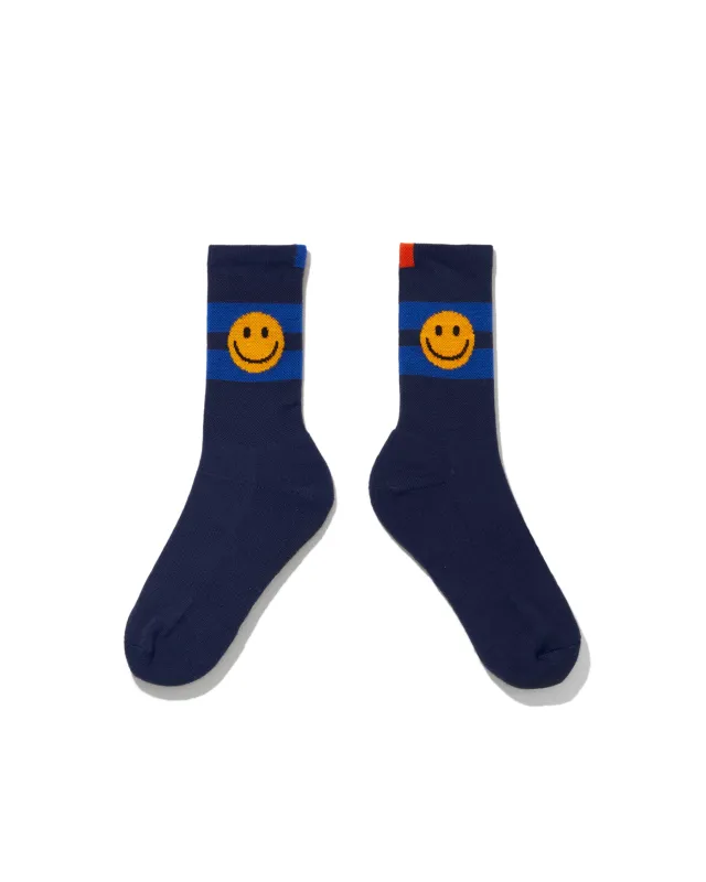 The Women's Smile Sock - Navy/Royal Blue sold by Kule