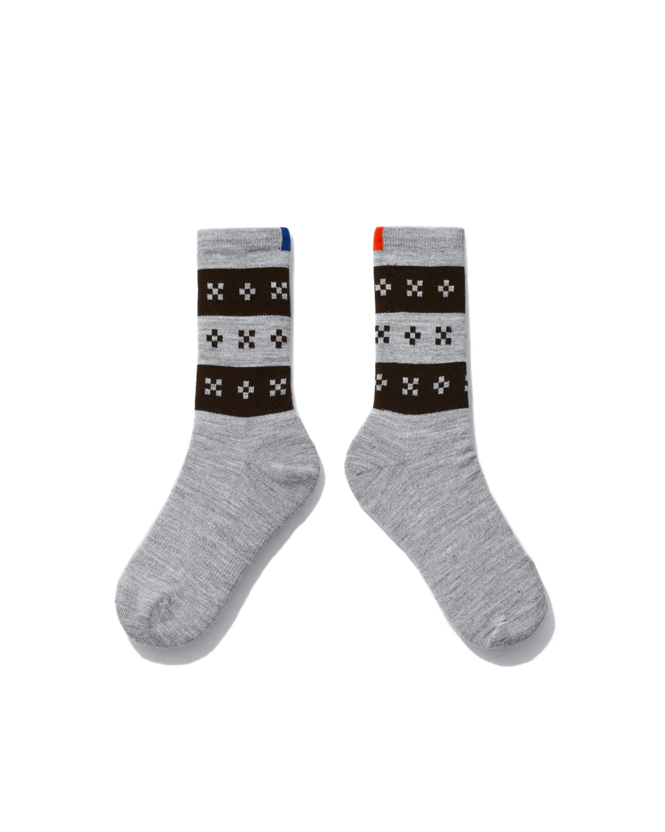The Women's Fair Isle Sock - Heather Grey/Brown sold by Kule