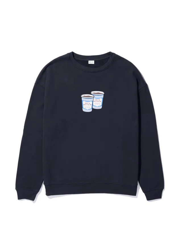 The Oversized Coffee Sweatshirt - Navy sold by Kule