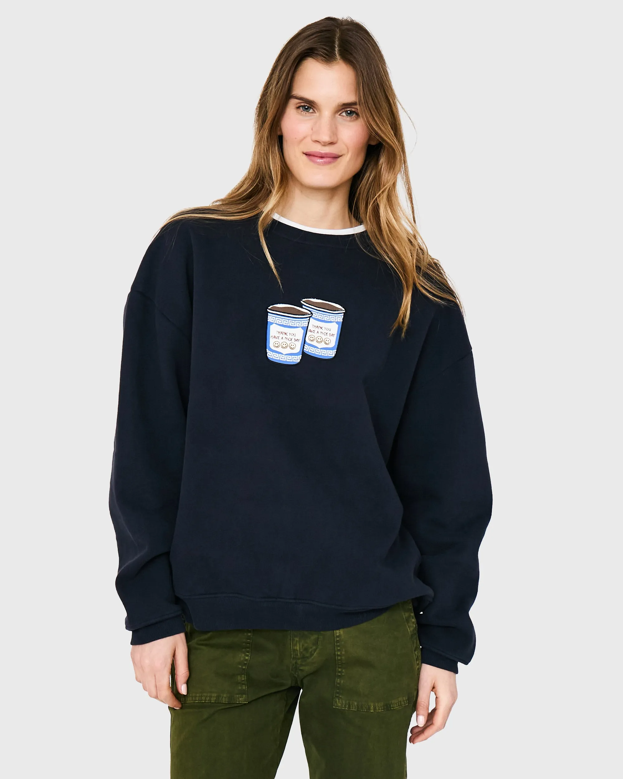 The Oversized Coffee Sweatshirt - Navy sold by Kule product image thumbnail 2
