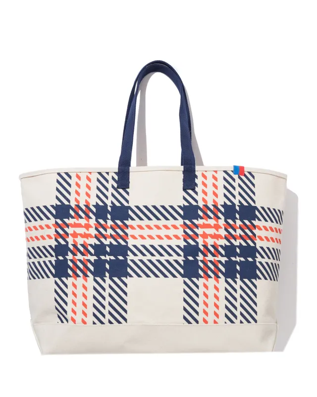 The Over the Shoulder Plaid Tote - Canvas Plaid made by Kule