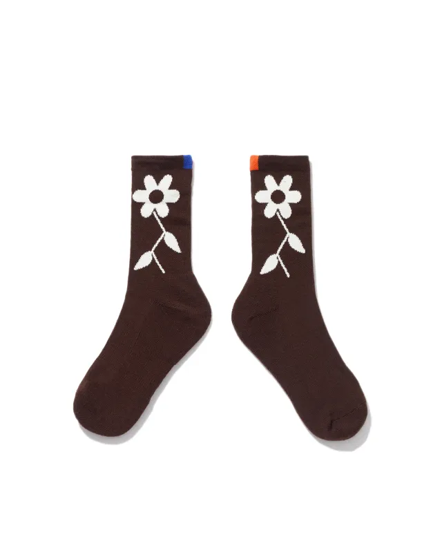 The Women's Flower Sock - Cocoa sold by Kule