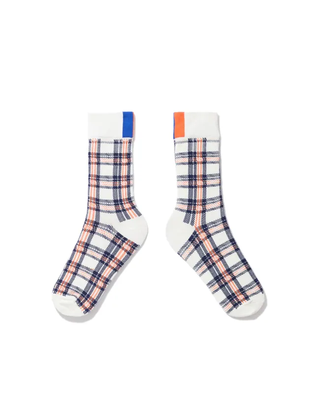 The Women's Plaid Dress Sock - Cream Plaid sold by Kule