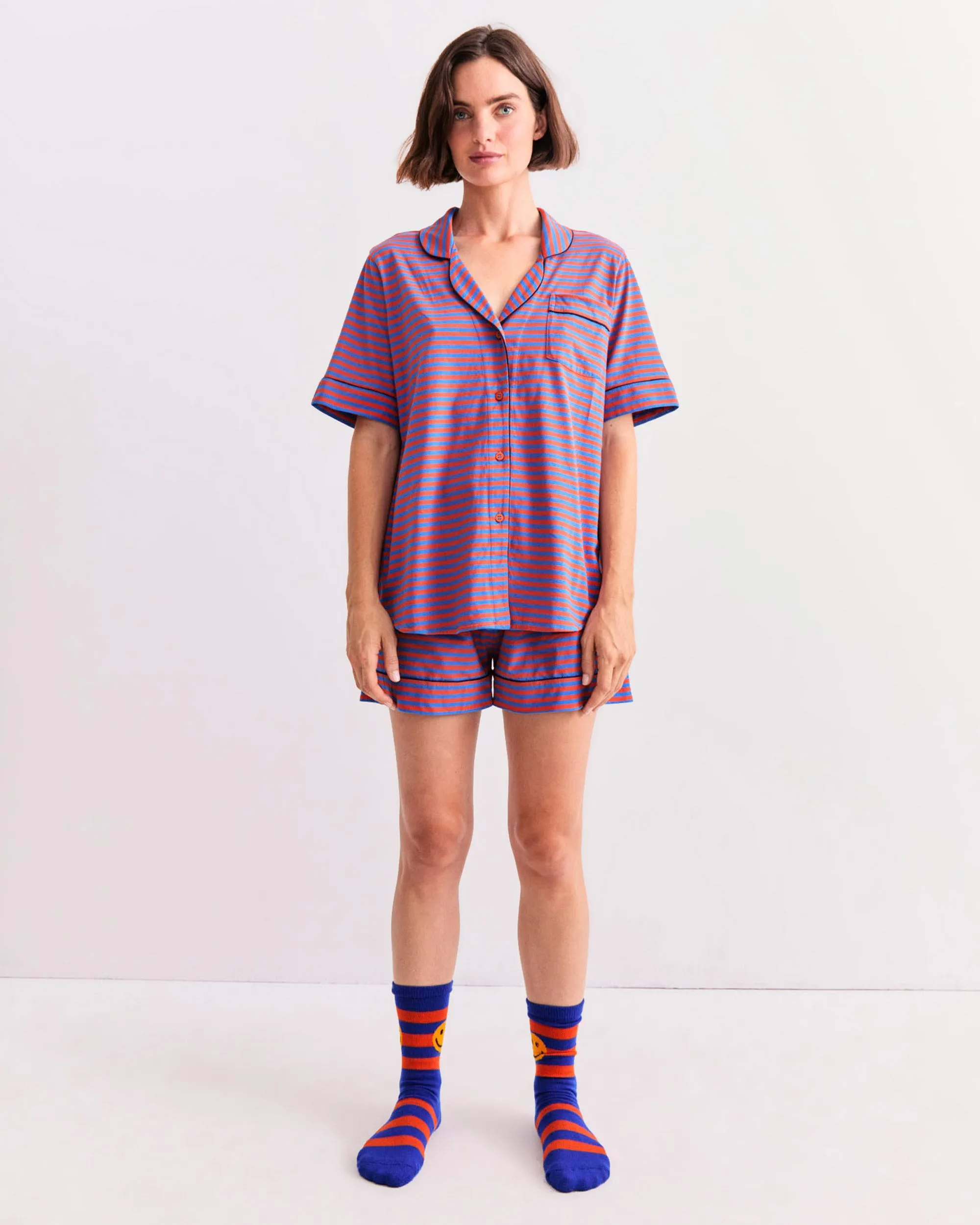 The Short PJ Set - Poppy/Royal sold by Kule product image thumbnail 2