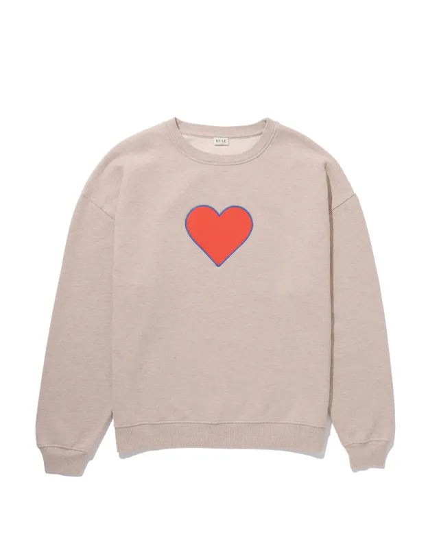 The Oversized Heart Sweatshirt - Oatmeal Heather sold by Kule