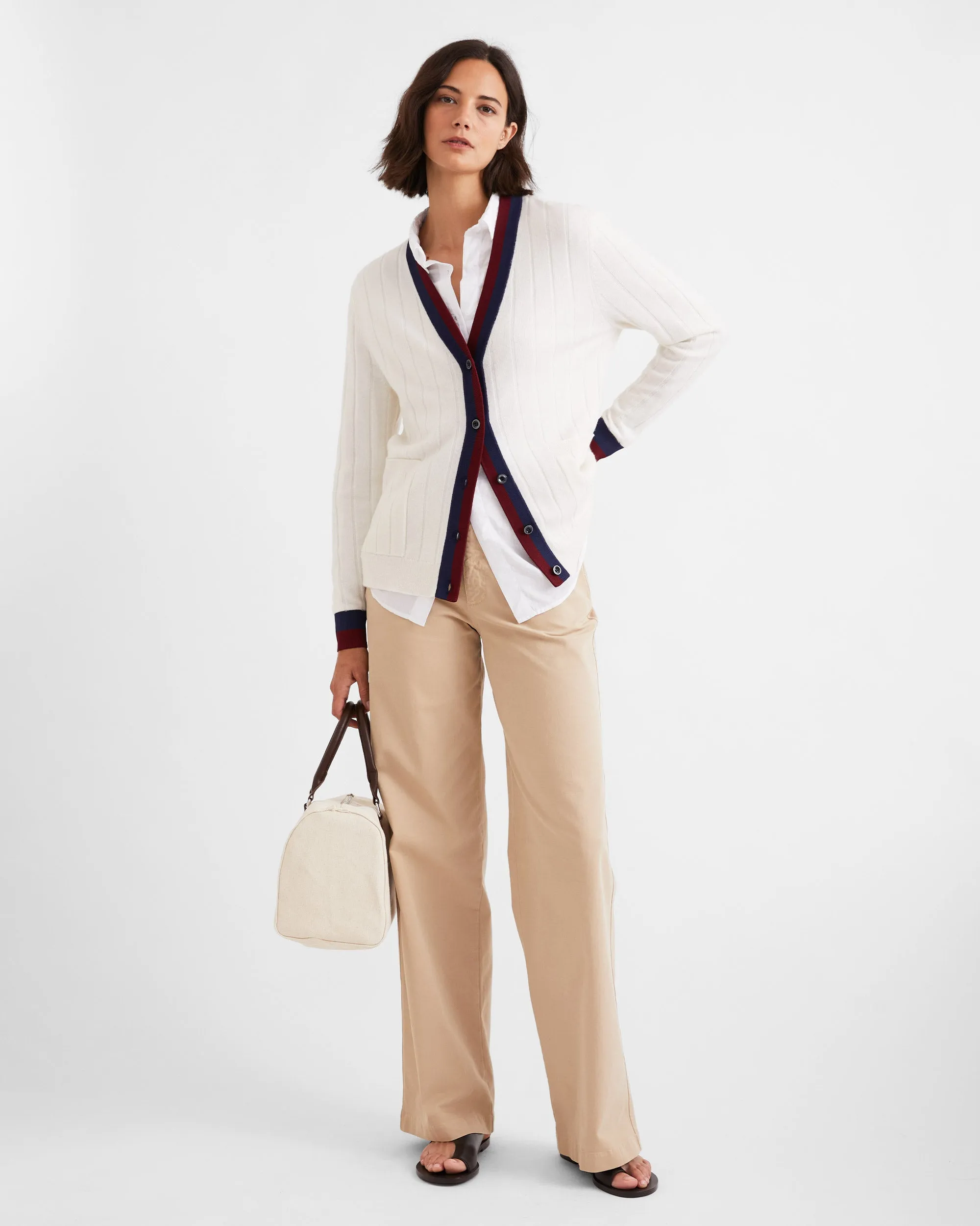 The Sinclair - Cream/Navy/Port sold by Kule product image thumbnail 2