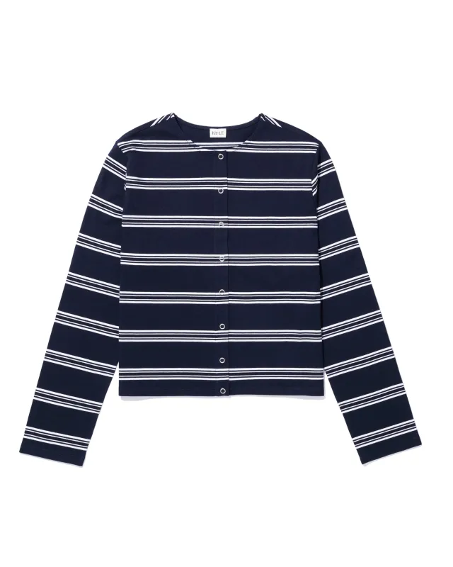 The Carmen - Navy/White Mixed Stripe made by Kule