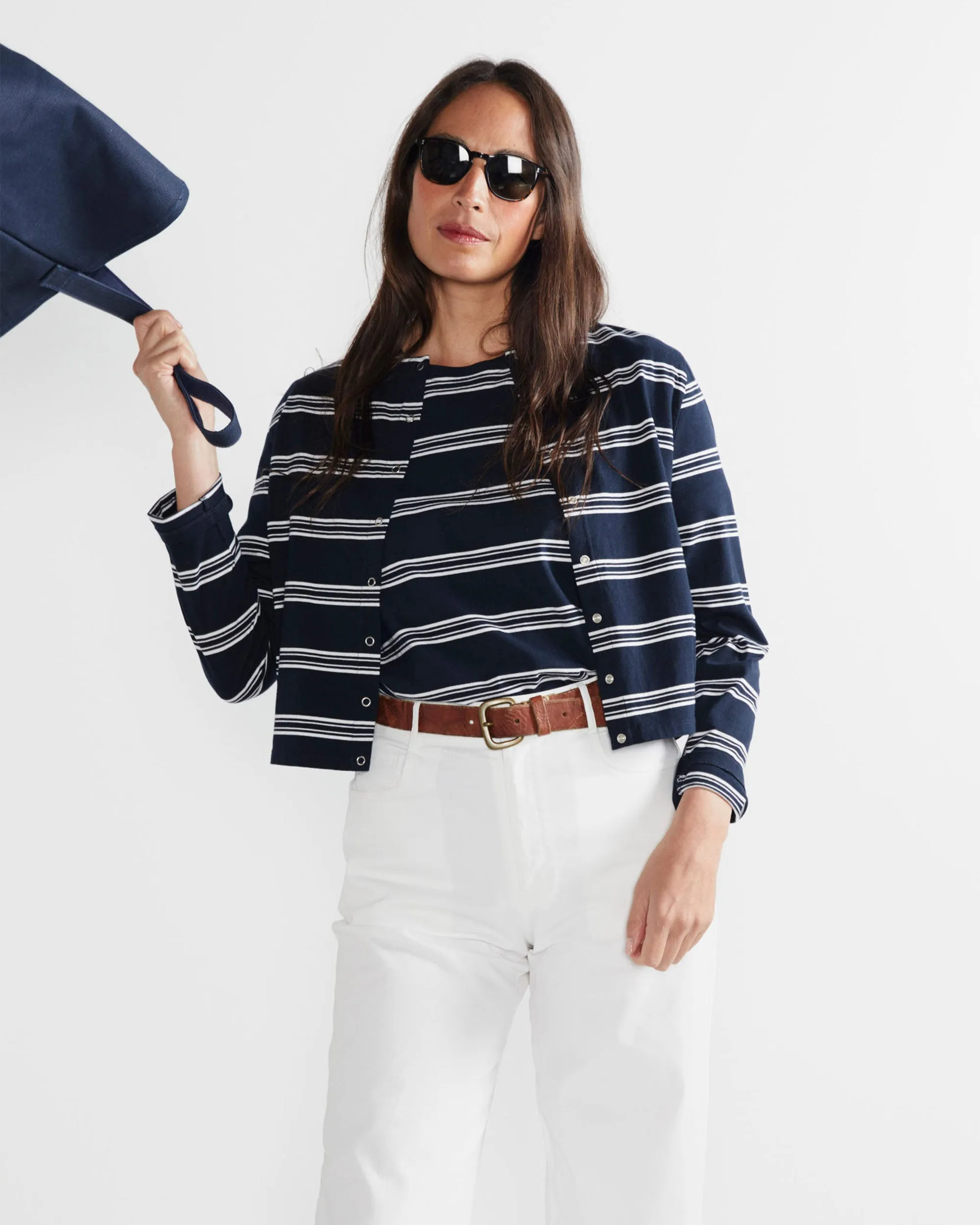 The Carmen - Navy/White Mixed Stripe sold by Kule product image thumbnail 4