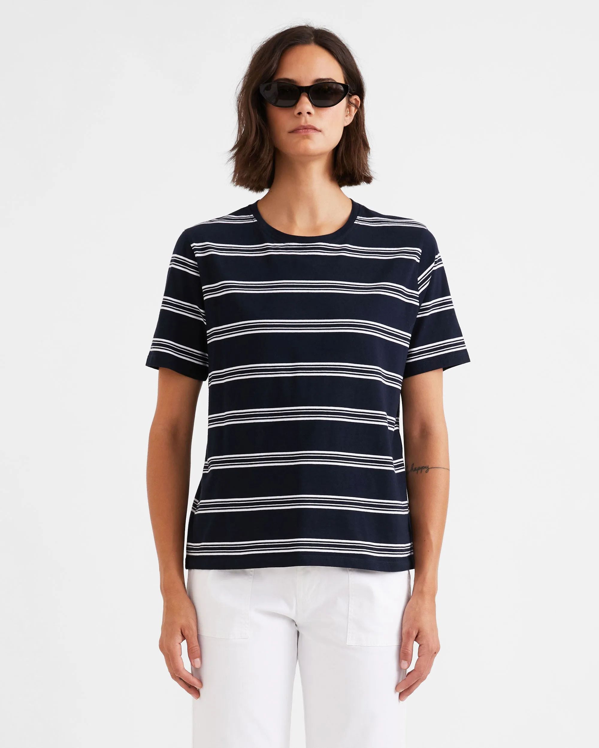 The Modern - Navy/White Mixed Stripe sold by Kule product image thumbnail 4