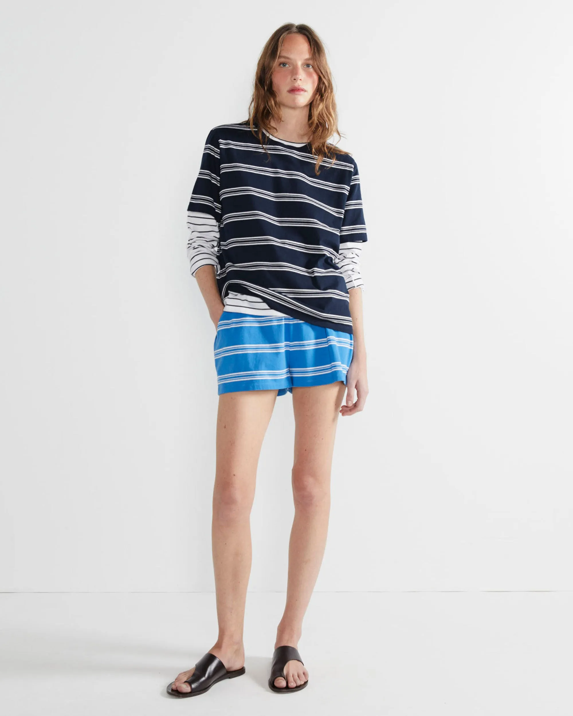 The Modern - Navy/White Mixed Stripe sold by Kule product image thumbnail 3